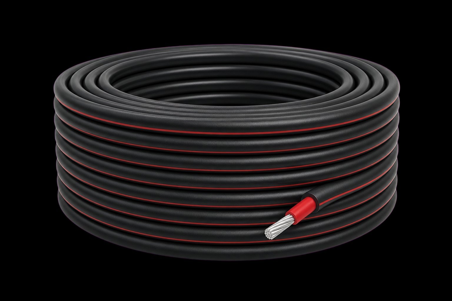 Nitcab solar DC cables in red and black
